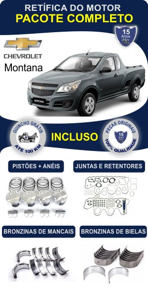 Retífica de motor Chevrolet Montana peças originais pacote completo Rw motores